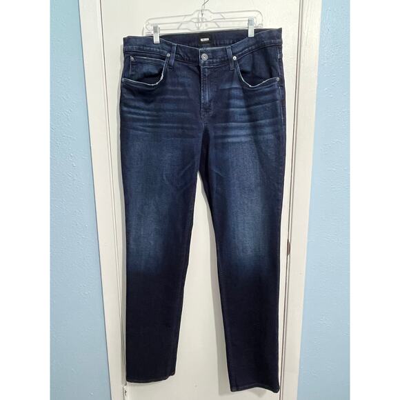 Hudson Jeans 38x35 Blake Slim Straight High Rise Dark Wash Preppy Academia - Picture 2 of 11